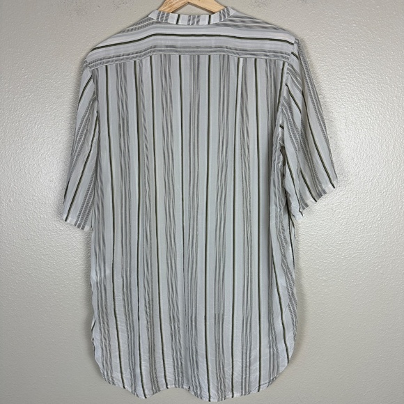 Anine Bing Women’s Large Silk Top Pinstripe Minimalist Quiet Luxury Blouse Cream - Picture 4 of 6